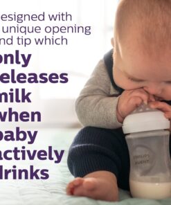 Philips AVENT Natural Baby Bottle with Natural Response Nipple, Clear, 9oz, 4pk, SCY903/04 4 Pack 22 81K8cYALudL