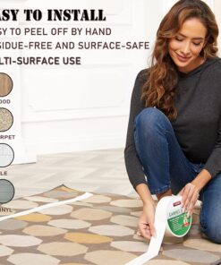 YYXLIFE Double Sided Carpet Tape for Area Rugs Carpet Adhesive Removable Multi-Purpose Rug Tape Cloth for Hardwood Floors, Carpets Heavy Duty Sticky Tape, 2 Inch x 10 Yards, White 2Inch x 10 Yards 22 81K9ICRdHmL