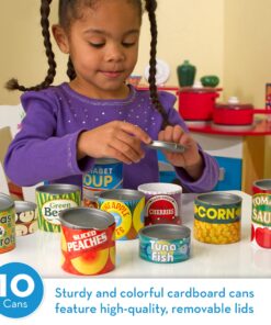 Alternative view of Melissa & Doug Let's Play House! Grocery Cans Play Food Kitchen Accessory ,3+ years- 10 Stackable Cans With Removable Lids