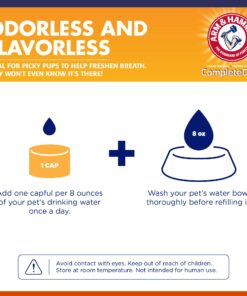 Arm & Hammer Complete Care Fresh Dental Water Additive for Dogs and Cats - Dog Water Additive, Dog Mouth Wash, Dog Dental Rinse, PetWater Additive, Cat Dental Care Bad Breath, Cat Supplies 15 81KB5lpSr9L