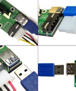 Optimal Shop PCI Express 16x to 1x Powered Riser Adapter Card w/60cm USB 3.0 Extension Cable and 4-Pin MOLEX to SATA Power Cable-GPU Riser Extender Cable-Ethereum Mining ETH (2 Pack 4 Pin) 2 Pack 4 Pin 9 81KB8fSIK2L