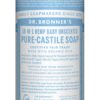 Dr. Bronner’s - Pure-Castile Liquid Soap(Baby Unscented, 16 Ounce)- Made with Organic Oils, 18-in-1 Uses: Face, Hair, Laundry & Dishes For Sensitive Skin & Babies, No Added Fragrance, Vegan, Non-GMO Baby Mild Aloe Vera 16 Fl Oz (Pack of 1)