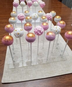 MENGCORE 21 Hole Acrylic Cake Pop Lollipop Clear Pink Display Stand Server Decoration Display Stand Holder Base Shelf (21 Hole) 27 81KDt6NEP L