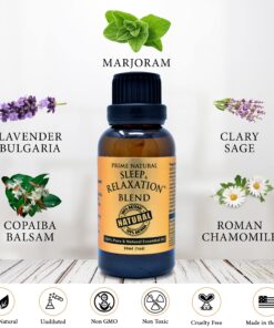 Sleep & Relaxation Essential Oil Blend 30ml/1oz - by Prime Natural - Made in USA - Pure Undiluted Therapeutic Grade - Aromatherapy Scents & Diffuser - Grounding, Calming, Peace, Natural Sleep Aid 1 Ounce (Pack of 1) 9 81KGNbHItES