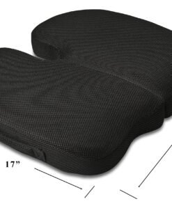 TravelMate Extra-Large Gel-Memory Foam Seat Cushion – Perfect for Office Chair and Wheelchair – Does Not Slip Even on Marble Floors – Washable & Breathable Cover – Relieves Back Pain – 19.5”x17”x2.5” 12 81KGawwaL