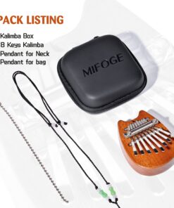 MIFOGE Mini Kalimba Thumb Piano 8Keys Wooden,Exquisite Finger Piano with Lanyard Waterproof Protective Box,Musical Instrument,Gift for Toddler Kid Child Valentines Adult Beginners Cat Wooden 10 81KGoMieuiL