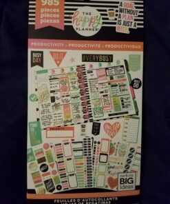 me & my BIG ideas Sticker Value Pack - The Happy Planner Scrapbooking Supplies - Productivity Theme - Multi-Color & Gold Foil - Great for Projects, Scrapbooks & Albums - 30 Sheets, 985 Stickers Total 78 81KHESJQiKL