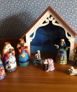 Jim Shore Heartwood Creek 9-Piece Mini Nativity Set Stone Resin Figurine, 9.75” 12 81KHMwascL