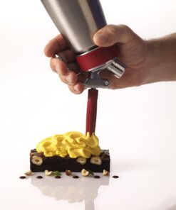 iSi North America Gourmet Cream/Food Whipper for All Hot and Cold Applications, 1 Pint, Stainless Steel/Red 19 81KHOSck9yL