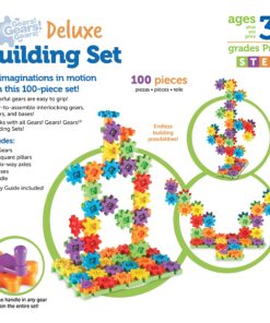 Learning Resources Gears! Gears! Gears! 100-Piece Deluxe Building Set - Ages 3+, Preschool Building Sets, Gears Toys for Kids, STEM Toys for Toddlers, Construction Toy Set, Kids Building Toy 100 Piece Set Gears! 31 81KLKAdVaDL