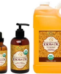 US Organic Jojoba Oil, USDA Certified Organic,100% Pure & Natural, Cold Pressed Virgin, Unrefined, Haxane Free, Sourced from Middle East Directly (Medium (4oz, 115ml)) 4 Fl Oz (Pack of 1) 13 81KLnOVYfNL 1