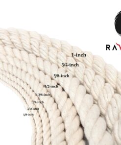 Ravenox Natural Twisted Cotton Rope | Made in The USA | Strong Triple-Strand Cordage for Sports, Décor, Pet Toys, Crafts, Macramé & Indoor Outdoor Use| by The Foot & Diameter (Multiple Color) Burgundy 1/4 Inch x 25 Feet 11 81KMfVdFQFL 22