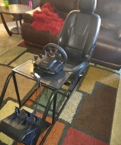 VEVOR Racing Simulator Stand Adjustable Steering Wheel Stand Carbon Steel Racing Wheel Stand fit for Logitech G25, G27, G29, G920, Racing Wheel Gaming Stand, Not Included Wheel,Pedals and Chair Black 70 81KMte NCL