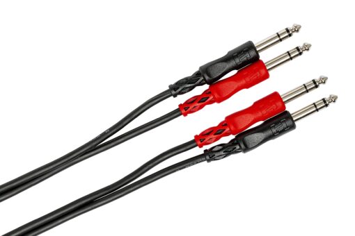 Hosa CSS-201 Dual 1/4" TRS to Dual 1/4" TRS Stereo Interconnect Cable, 1 Meter Black