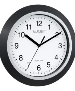 La Crosse Technology WT-3102B 10-Inch WWVB Self-set Analog Wall Clock and automatic DST reset,Black/silver Black 21 81KOU IgIgL