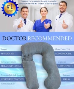 Pharmedoc Pregnancy Pillows, U-Shape Full Body Pillow – Cooling Cover Grey – Pregnancy Pillows for Sleeping – Body Pillows for Adults, Maternity Pillow and Pregnancy Must Haves Grey Cooling Cover 25 81KOj 5pvcL