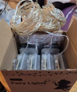 YIHONG 4 Set Fairy Lights Battery Operated Christmas String Lights with Remote Timer for 8 Modes Twinkle Lights 16.4 feet 50 LED Firefly Lights -White 41 81KRDHAGXmL