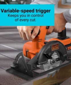 BLACK+DECKER 20V MAX Cordless Circular Saw, 5-1/2 inch, with Battery and Charger (BDCCS20C) 16 81KRPpiuanL