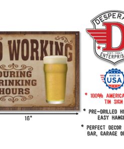 Alternative view of Tin Signs TSN1795-BRK No Working Drinking Hours