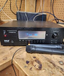 Pyle 1000W Bluetooth Home Theater Karaoke Receiver - 5.2-Ch Stereo Amplifier 2 UHF Wireless Microphone Video Pass-Through Supports, MP3/USB/HDMI/AM/FM Radio - Pyle PT888BTWM , Black 15 81KTTk1NKL