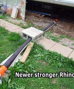 Camco 20' (39741) RhinoFLEX 20-Foot RV Sewer Hose Kit, Swivel Transparent Elbow with 4-in-1 Dump Station Fitting-Storage Caps Included , Black , Brown 20ft Sewer Hose Kit Standard Packaging 16 81KUS RE3LL