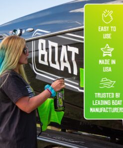 Boat Juice Boat Cleaning Kit - Exterior Boat Cleaner Water Spot Remover, Interior Boat Cleaner for Seats and Vinyl, 2 Microfiber Towels - Boat Cleaning and Detailing Supplies (Kit) 35 81KUzIFsNVL