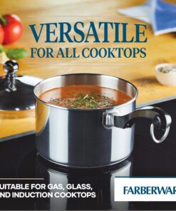 Farberware Classic Stainless Steel 2-Quart Mirror Satin Covered Saucepan, Silver Saucepot w/ Regular Lid (2 Quart) 17 81KVhvH01L