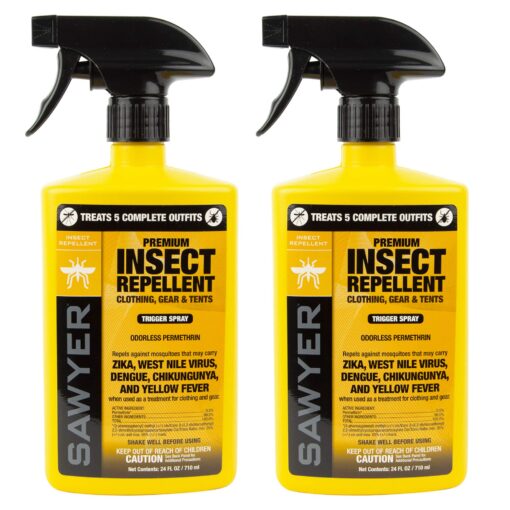 Sawyer Products SP6572 Twin Pack Premium Permethrin Clothing Insect Repellent Trigger Spray, 24 oz,Yellow 24-oz Trigger Spray / Twin Pack