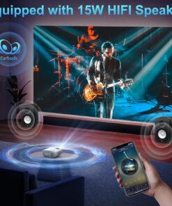 Pericat 5G WiFi Projector Bluetooth,10000L Native 1080P Outdoor Portable Video Projector 4K Supported,Home Theater Movie Projector 300'' Display,Compatible iOS/Android//PC/TV Stick/PS5 White 12 81KXGu3icEL