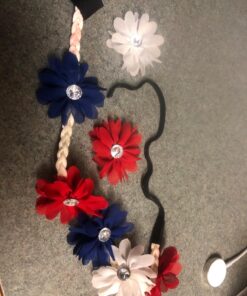 LUX ACCESSORIES Floral Flower Crown Stretch Headband Blue,White,Red 17 81KasRvFYL