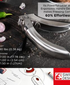 Kuhn Rikon Epicurean Garlic Press, Stainless Steel, 6.5 x 1 x 1.5 inches, Silver 24 81Kb5XNiiL