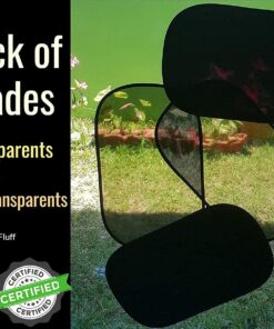 kinder Fluff Car Window Shade (4Pack)-The Only Certified Car Window Sun Shade for Baby Proven to Block 99.95% UVR - Mom's Choice Gold Award Winning - Car Seat Sun Protection 20x12in (51x31cm) 2 Semi Transparent + 2 Transparent 32 81KcFidM7 S