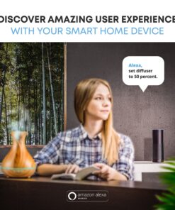 Smart WiFi Wireless Essential Oil Aromatherapy Diffuser - Works with Alexa & Google Home – Phone App & Voice Control - 400ml Ultrasonic Diffuser & Humidifier - Create Schedules - LED & Timer Settings Light Brown 20 81KdJdBgZ3L