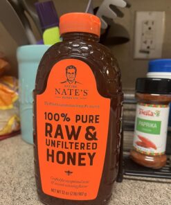 Nate's 100% Pure, Raw & Unfiltered Honey - Award-Winning Taste, 32oz. Squeeze Bottle 32 Ounce (Pack of 1) 48 81Kdl53oCL 1