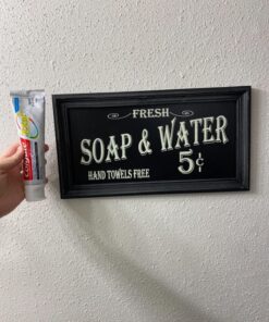 Vintage Bath Advertising Wall Art | Americana Collection | Bathroom Laundry Room Decor | 7 1/2 x 14 Inch 36 81Ke1Y526qL