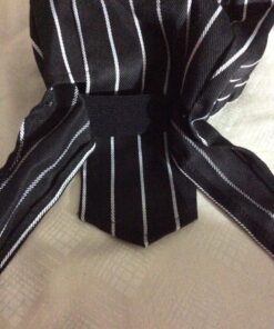 KNG Tie Back Chef Hat – Adjustable Chef Cap for Men or Women One Size Black With White 21 81KemcBFntL