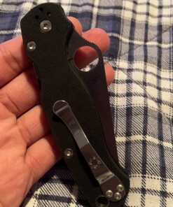 Spyderco Para Military 2 Signature Knife with 3.42" CPM S45VN Steel Blade and Durable G-10 Handle - PlainEdge - C81GP2 Black Handle - Stainless Steel Blade 53 81KfU4LzD L