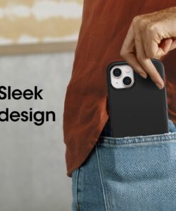 OtterBox iPhone 13 (ONLY) Symmetry Series Case - BLACK, ultra-sleek, wireless charging compatible, raised edges protect camera & screen 8 81KfUj8SMNL
