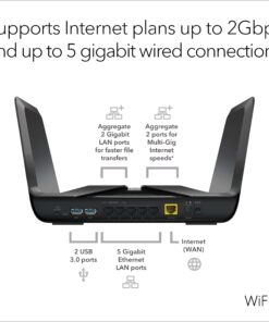 NETGEAR Nighthawk 8-Stream AX8 Wifi 6 Router (RAX80) – AX6000 Wireless Speed (Up to 6 Gbps) | 2,500 sq. ft. Coverage AX6000 WiFi 6 | 8 Streams 32 81KfaMyK6sL