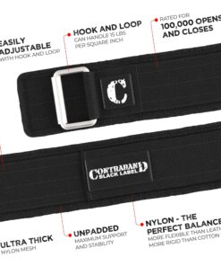 Contraband Black Label 4010 4 Inch Nylon Weight Lifting Belt w/Hook & Loop | Heavy Duty Weight Belt and Back Support Belt for Weight Lifting | Weightlifting Belt for Men & Women X-Large 8 81KfknFXxL