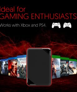 Silicon Power 2TB Rugged Armor A62S Shockproof/ IPX4 Water-Resistant/Dustproof/Anti-Scratch USB 3.0 2.5" External Hard Drive PS5 Xbox Series X Compatible Black-Red 17 81KiLuUjv4L