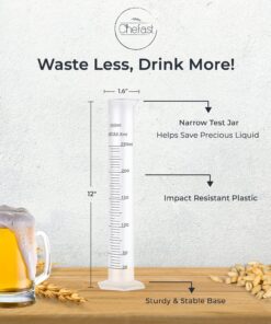 Chefast Triple-Scale Hydrometer Kit with Plastic Test Jar for Wine, Beer, Mead and Kombucha - Alcohol Tester, Hydrometer Alcohol, ABV, Brix and Gravity Tester - Home Brewing Supplies, 0-200 Proof Hydrometer with Plastic Cylinder Test Jar 17 81KitpFEaSL