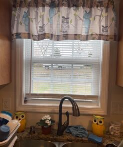 No. 918 Hoot Owl Print Semi-Sheer Rod Pocket Kitchen Curtain Valance, 56" x 14", Mocha Mocha Brown 56 in x 14 in 37 81KkeYNM6bL