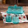 The Pioneer Woman Adeline Glass Butter Dish with Salt And Pepper Shaker Set 20 81Kl sXjPLL