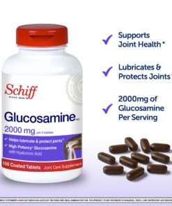 Schiff Glucosamine 2000mg (per serving) + Hyaluronic Acid Tablets (150 count in a bottle), Joint Care Supplement That Helps Support Joint Mobility & Flexibility, Supports The Structure Of Cartilage 14 81KnvnKlGBL