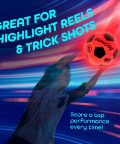 GlowCity Glow in The Dark Soccer Ball- Light Up, Indoor or Outdoor Soccer Balls with 2 LED Lights and Pre-Installed Batteries - Gift Ideas for Teen Boys and Girls Official (Size 5) - Red 28 81Knw6eYJL