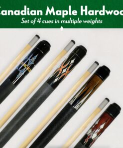 ISZY Billiards Pool Stick Set of 4. 2-Piece Cue Sticks Made from Hardwood Canadian Maple Wood in 4 Billiards Accessories set5 11 81KodLH3OGL
