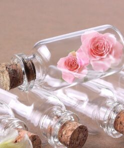 Yesker IPV023 Package of 24 Small Mini Glass Jars with Cork Stoppers-Size: 1-1/2" Tall X 3/4 Inches Diameter, Count 23 81Kpyv2blJL