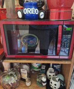 Farberware Countertop Microwave 1000 Watts, 1.1 cu ft - Microwave Oven With LED Lighting and Child Lock - Perfect for Apartments and Dorms - Easy Clean Metallic Red 35 81KreOYFNL