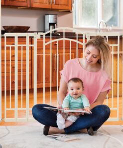 Summer Infant Multi-Use Decorative Extra Tall Safety Pet and Baby Gate,28.5'-48' Wide, 36' Tall,Pressure or Hardware Mounted, Install on Wall or Banister in Doorway or Stairway,Auto Close Door -Beige 36" Tall, 28.5 - 48.0" Wide Beige 49 81KukHYN8US